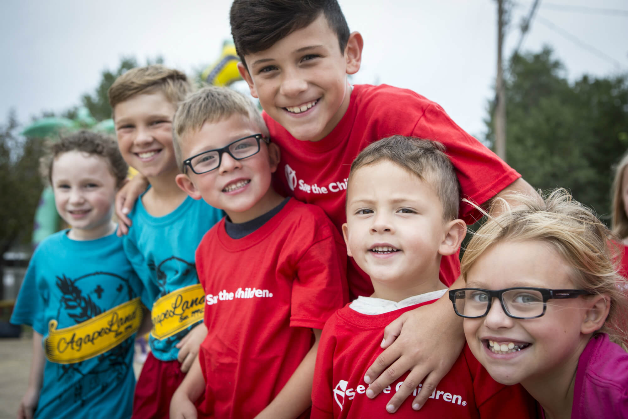 Kids wearing Save the Children shirts