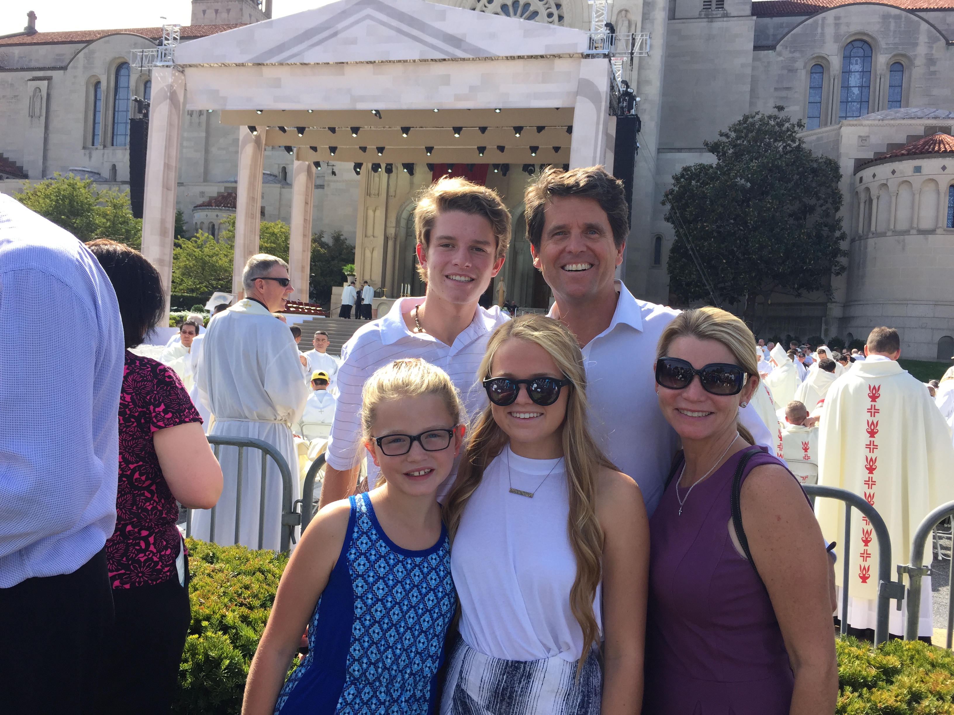 The Shrivers at Papal mass