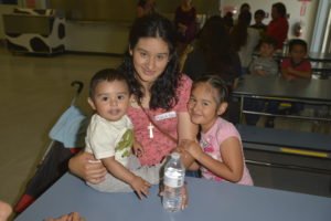 Elena Figueroa with her 2 children Little Sergio and Jaqueline Torres. 